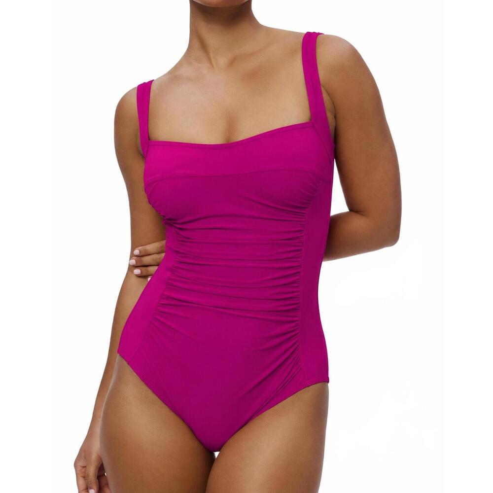 NEW KARLA COLLETTO basics square neck underwire tank swimsuit in pink